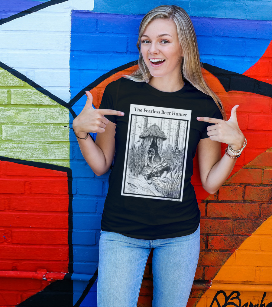The Fearless Beer Hunter Forest Adventure Hut Scene T-Shirt