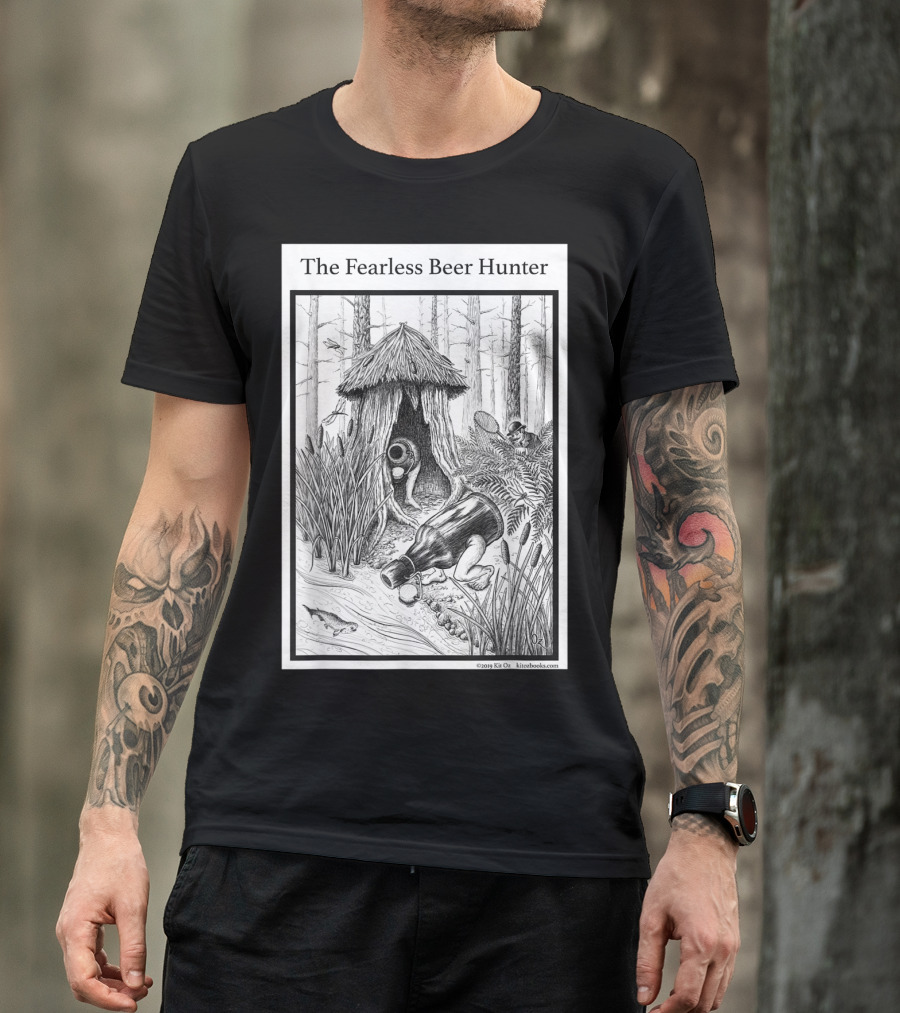 The Fearless Beer Hunter Forest Adventure Hut Scene T-Shirt
