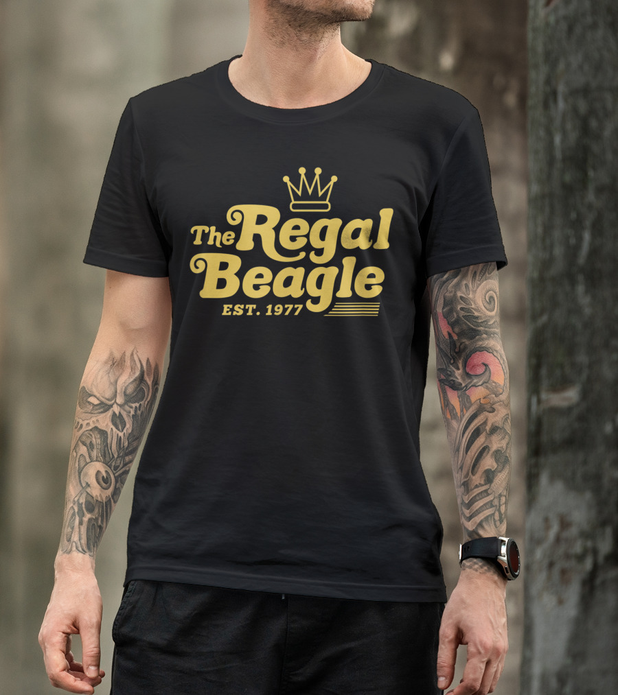 The Regal Beagle Est 1977 Retro Logo Design Three's Company T-Shirt