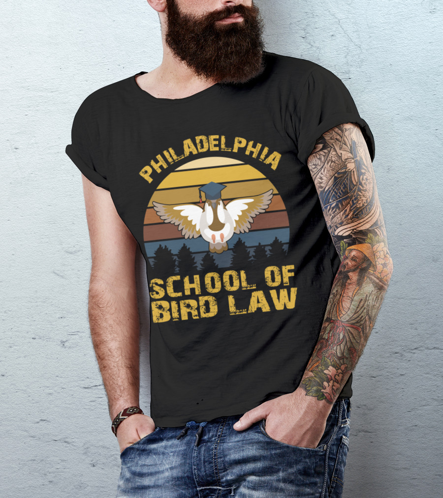 Philadelphia School Of Bird Law Vintage Retro Owl Graduation T-Shirt