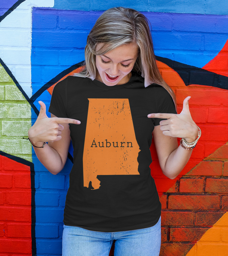 Auburn Alabama Vintage Map T-Shirt