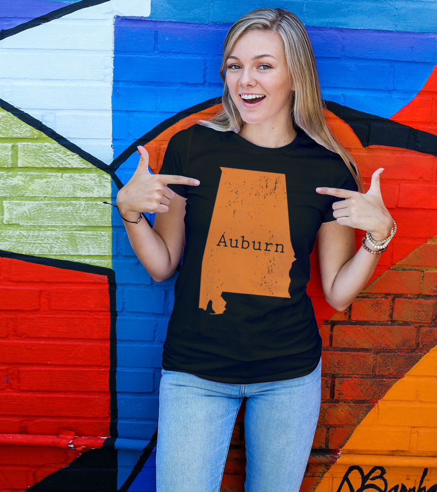 Auburn Alabama Vintage Map T-Shirt