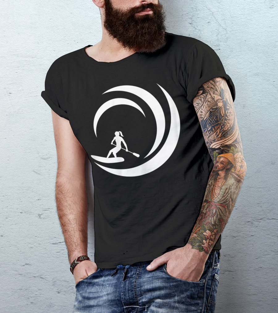 Stand Up Paddle Board SUP Paddling Wave Circle T-Shirt