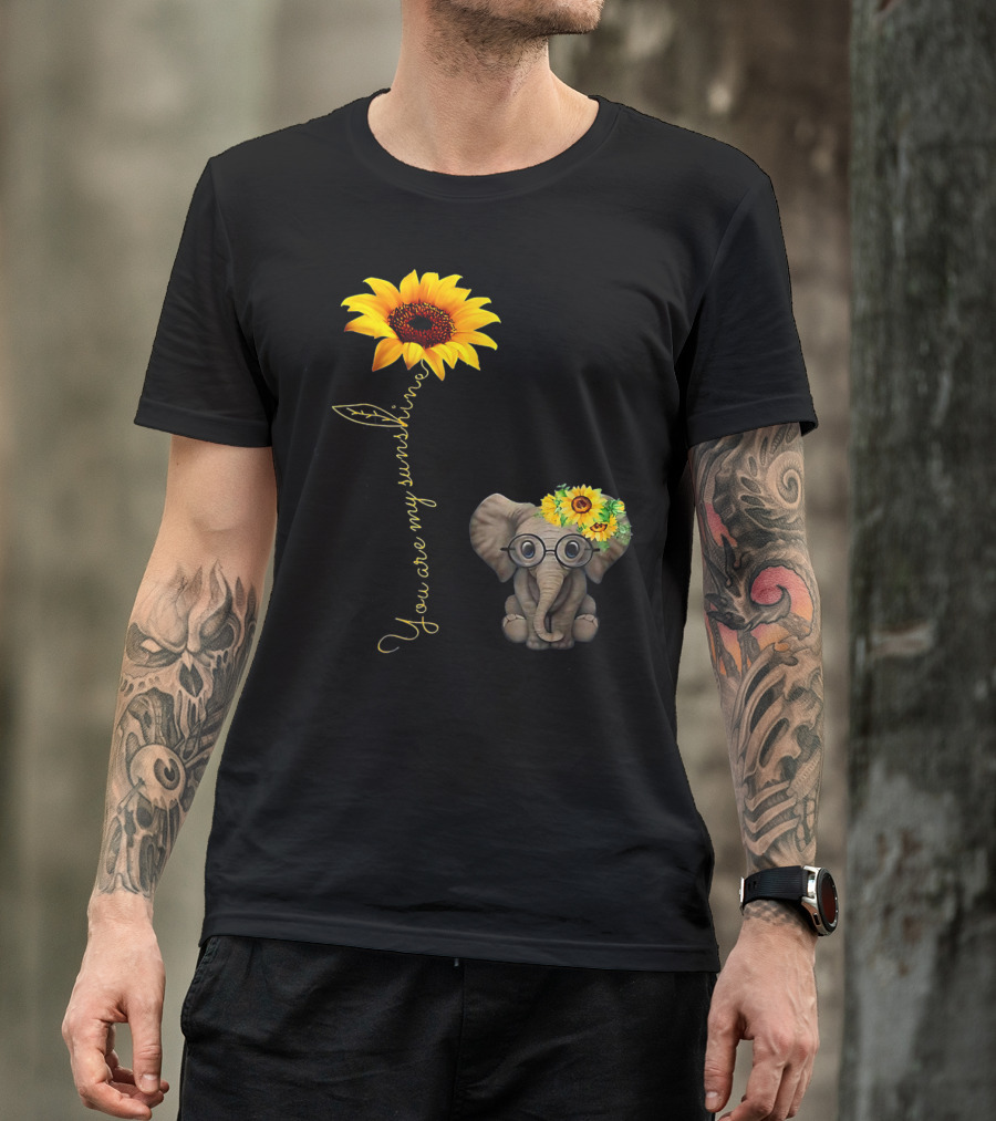 You Are My Sunshine Sunflower Elephant Hippie T-Shirt