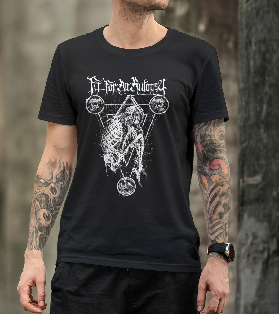 Fitforanautopsy Skeleton With Triangular Geometric Skull T-Shirt