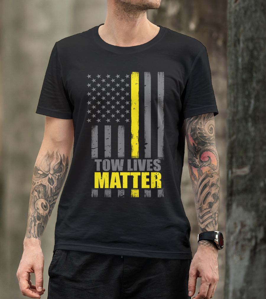Tow Lives Matter Thin Yellow Line Flag T-Shirt