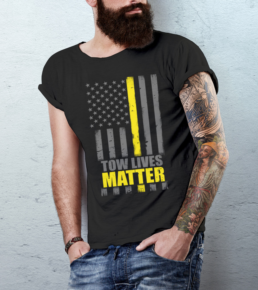 Tow Lives Matter Thin Yellow Line Flag T-Shirt