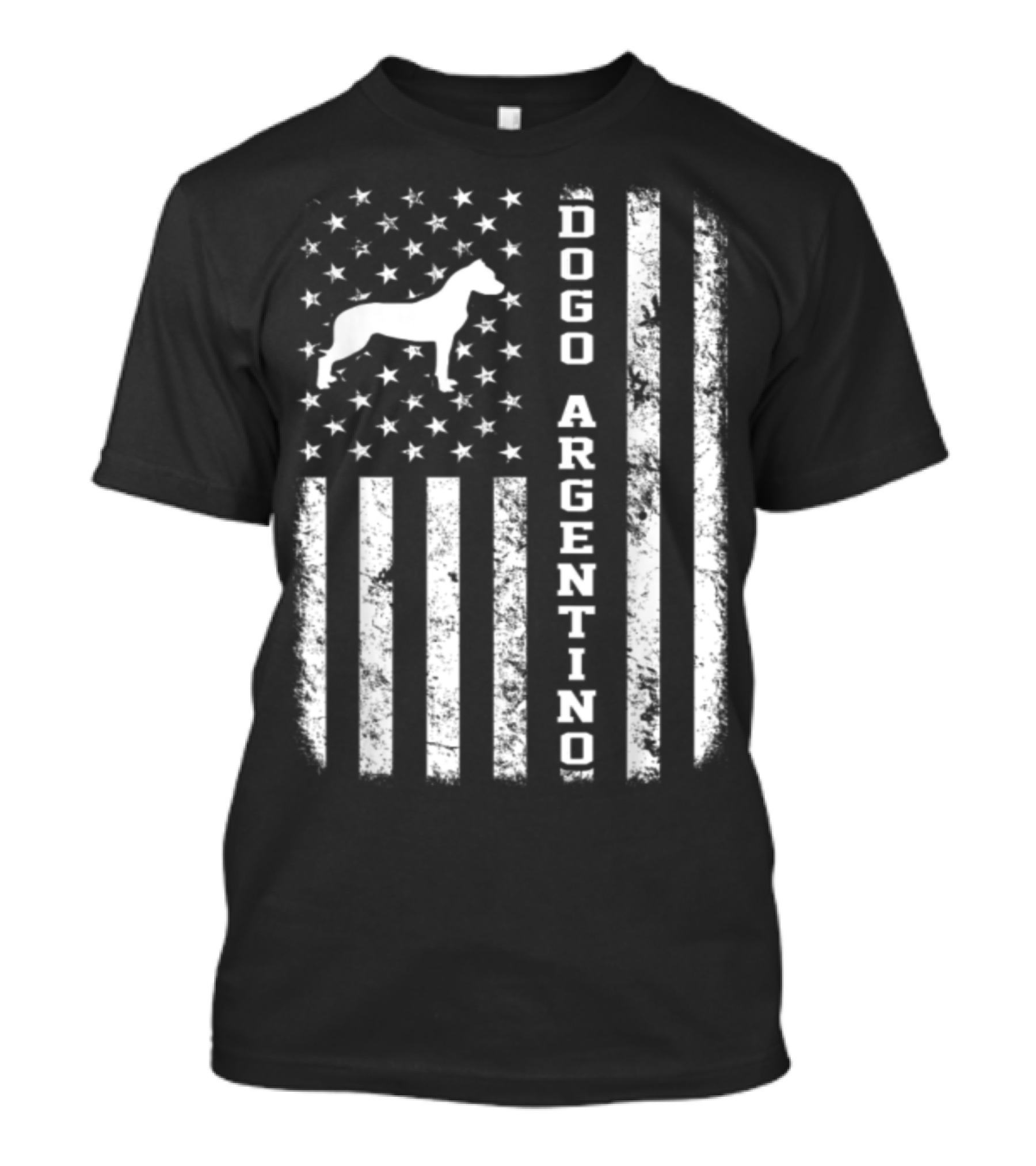 Vintage American Flag Dogo Argentino Dog T-Shirt