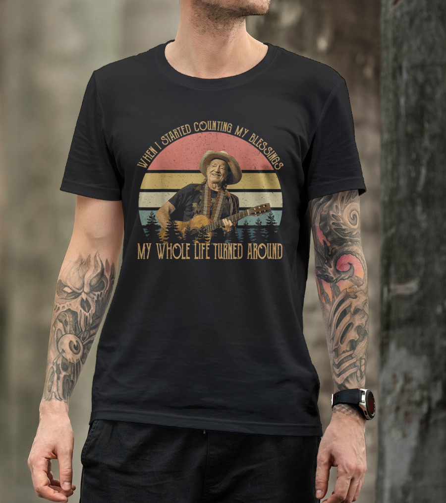 Willie Nelson Vintage Legends Live Counting My Blessings Whole Life Turned Around T-Shirt