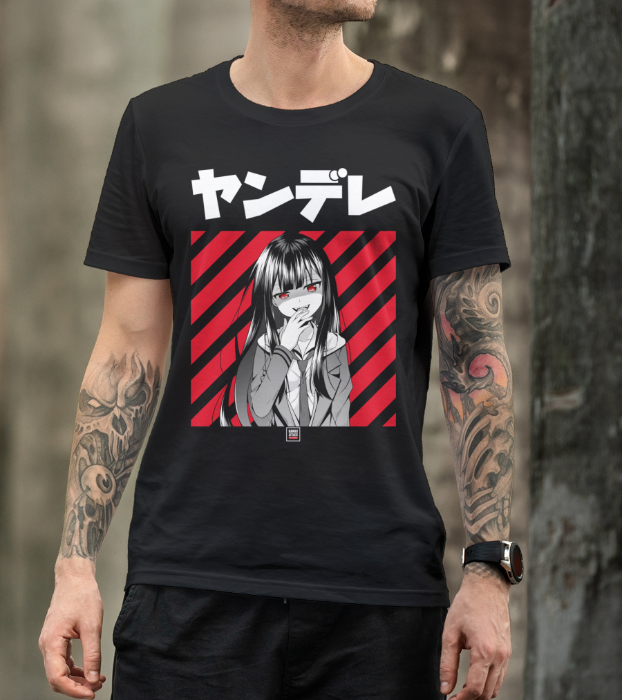Yandere Japanese Anime Red Eyes Dark Hair Manga T-Shirt