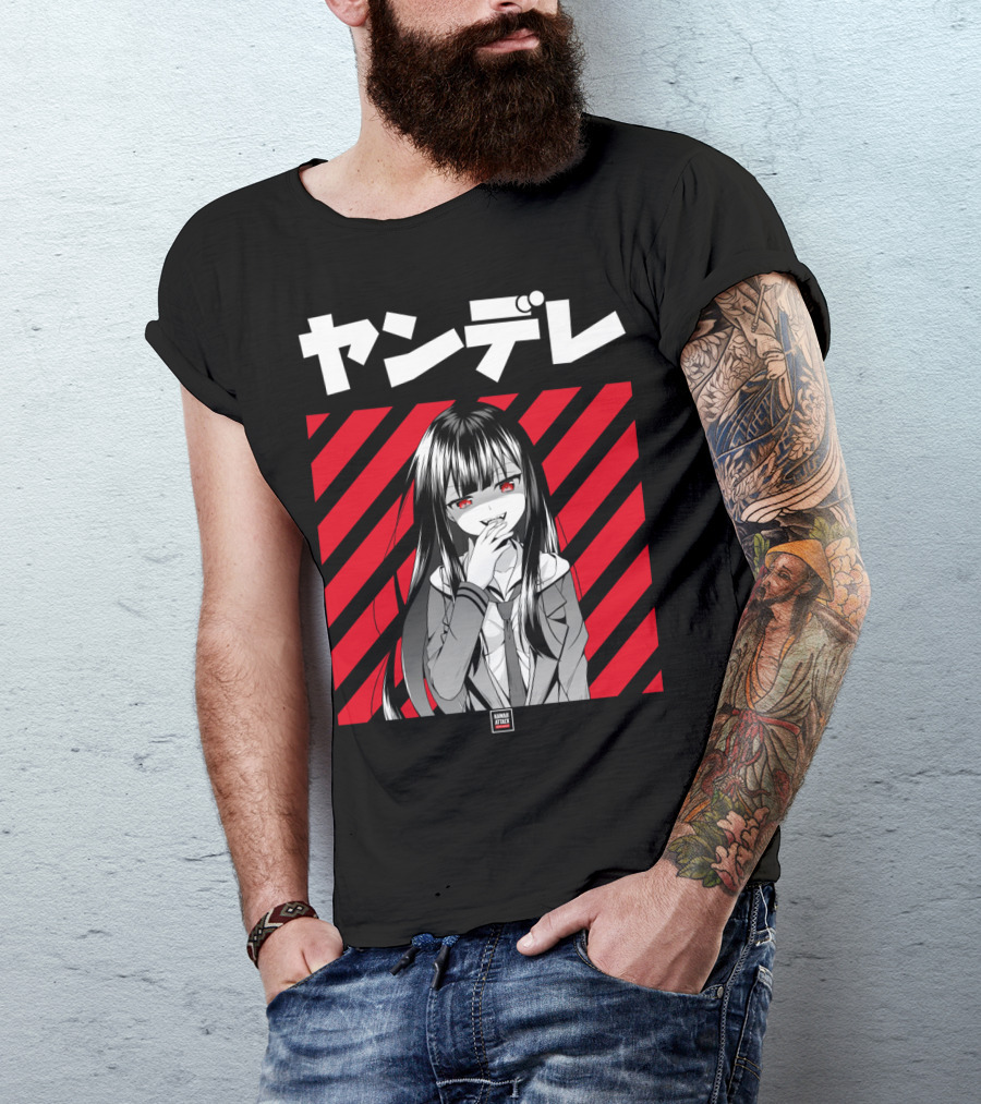 Yandere Japanese Anime Red Eyes Dark Hair Manga T-Shirt