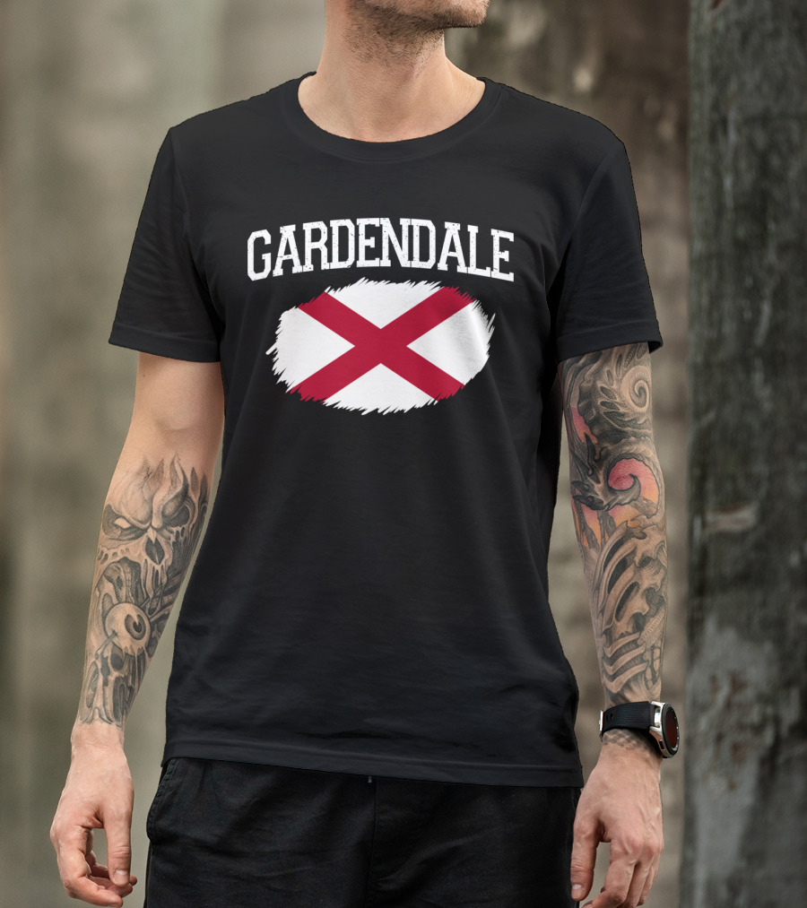 Gardendale Alabama Distressed State Flag Vintage Sports T-Shirt