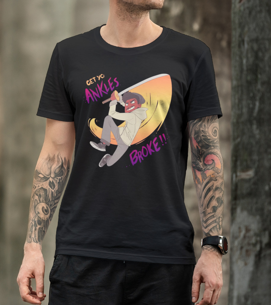 Get Yo Ankles Broke Animated Sword Action Scene T-Shirt