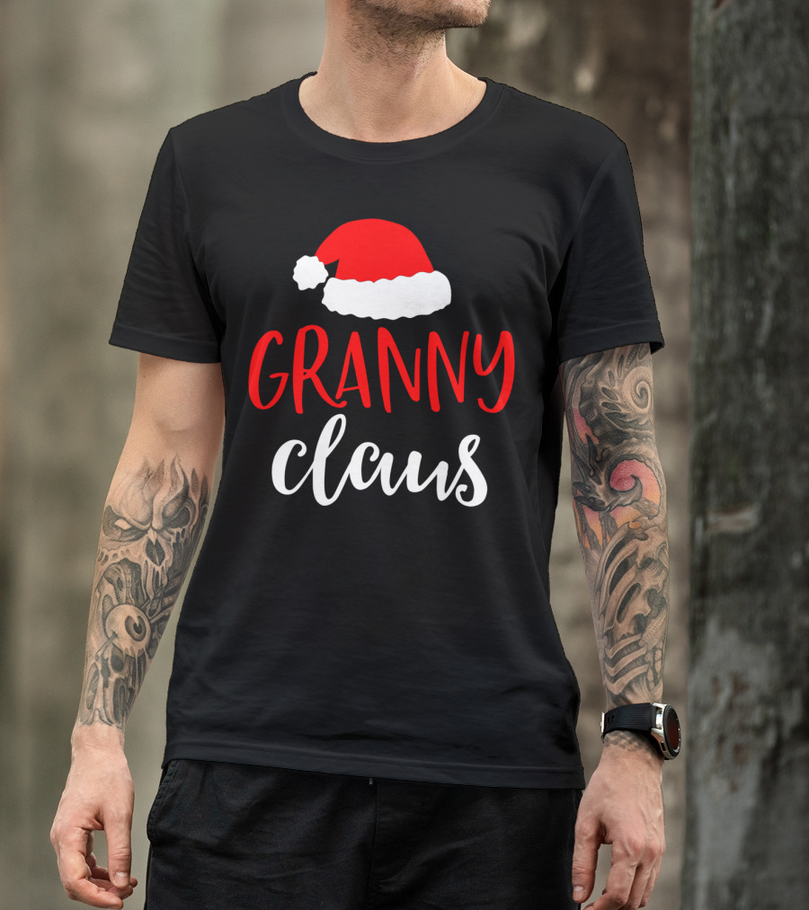 Granny Claus Christmas Santa Hat T-Shirt