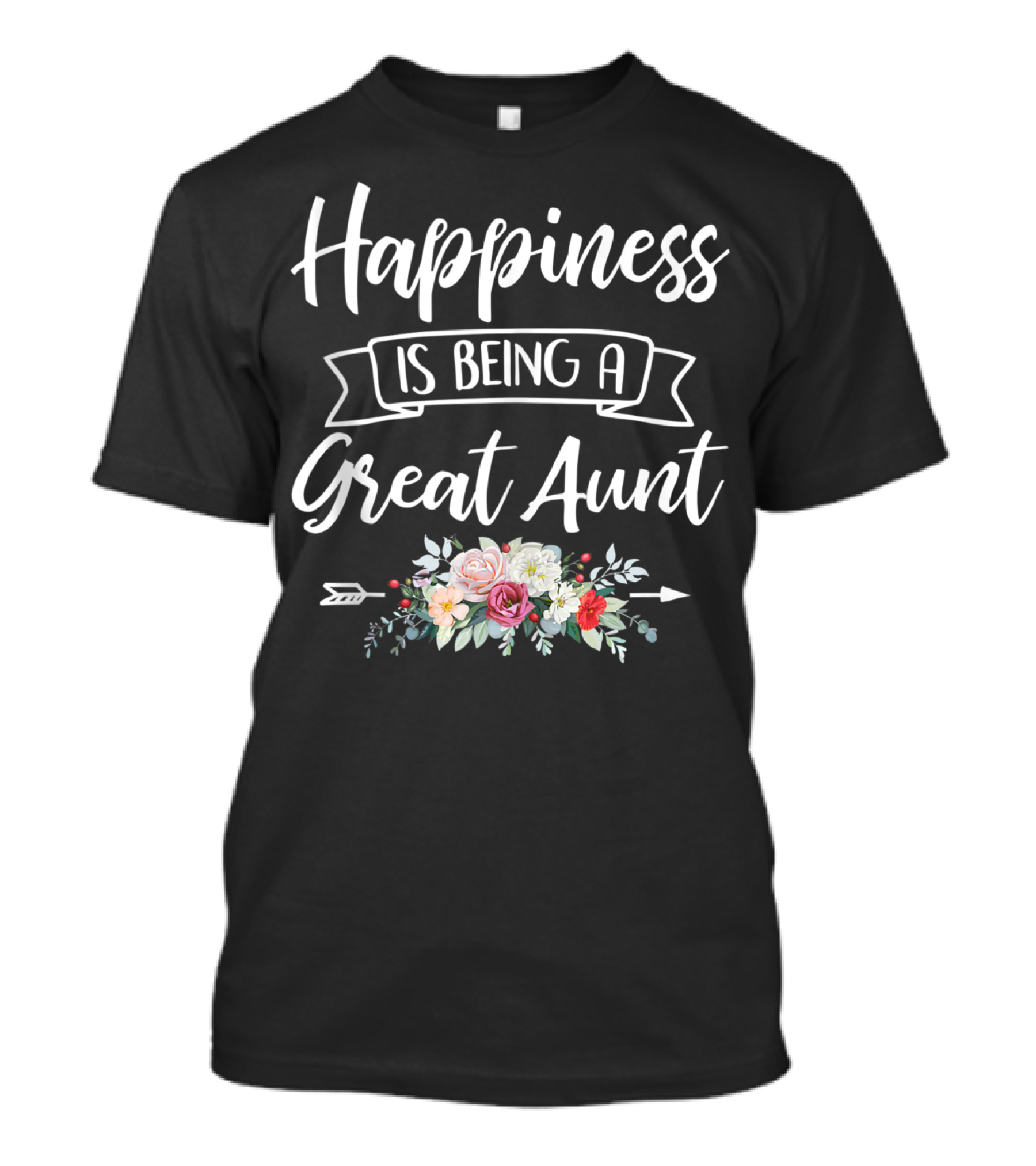 Happiness Is Being A Great Aunt Floral Arrow T-Shirt