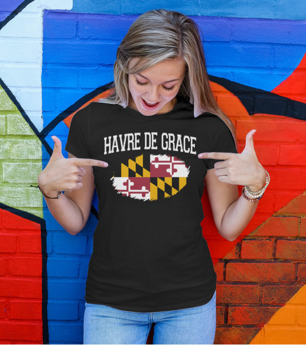 Havre De Grace Maryland Flag Vintage Usa T-Shirt