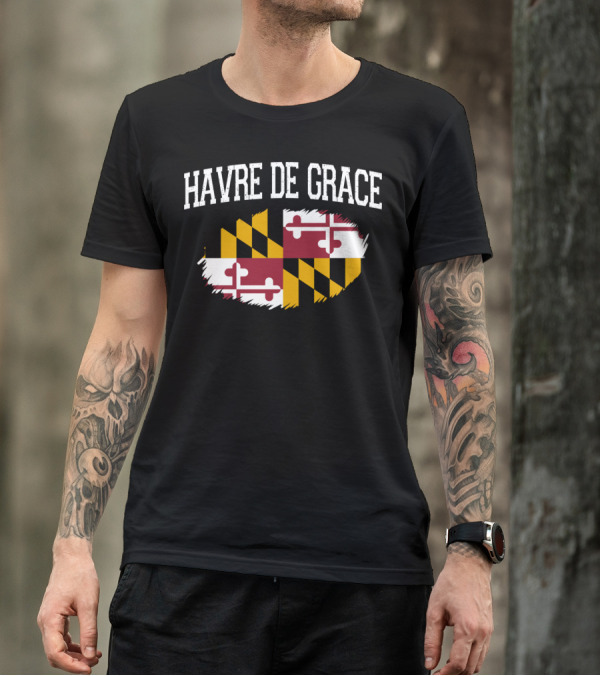 Havre De Grace Maryland Flag Vintage Usa T-Shirt