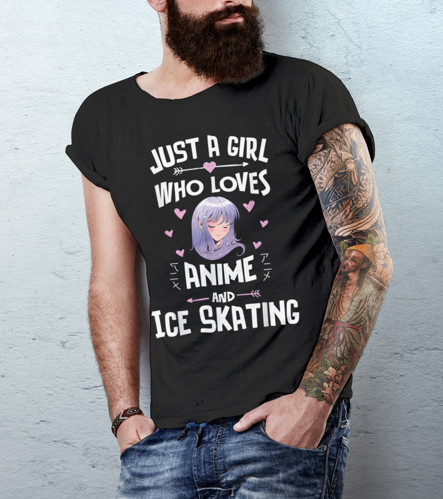 Just A Girl Who Loves Anime Ice Skating Hearts And Arrows T-Shirt