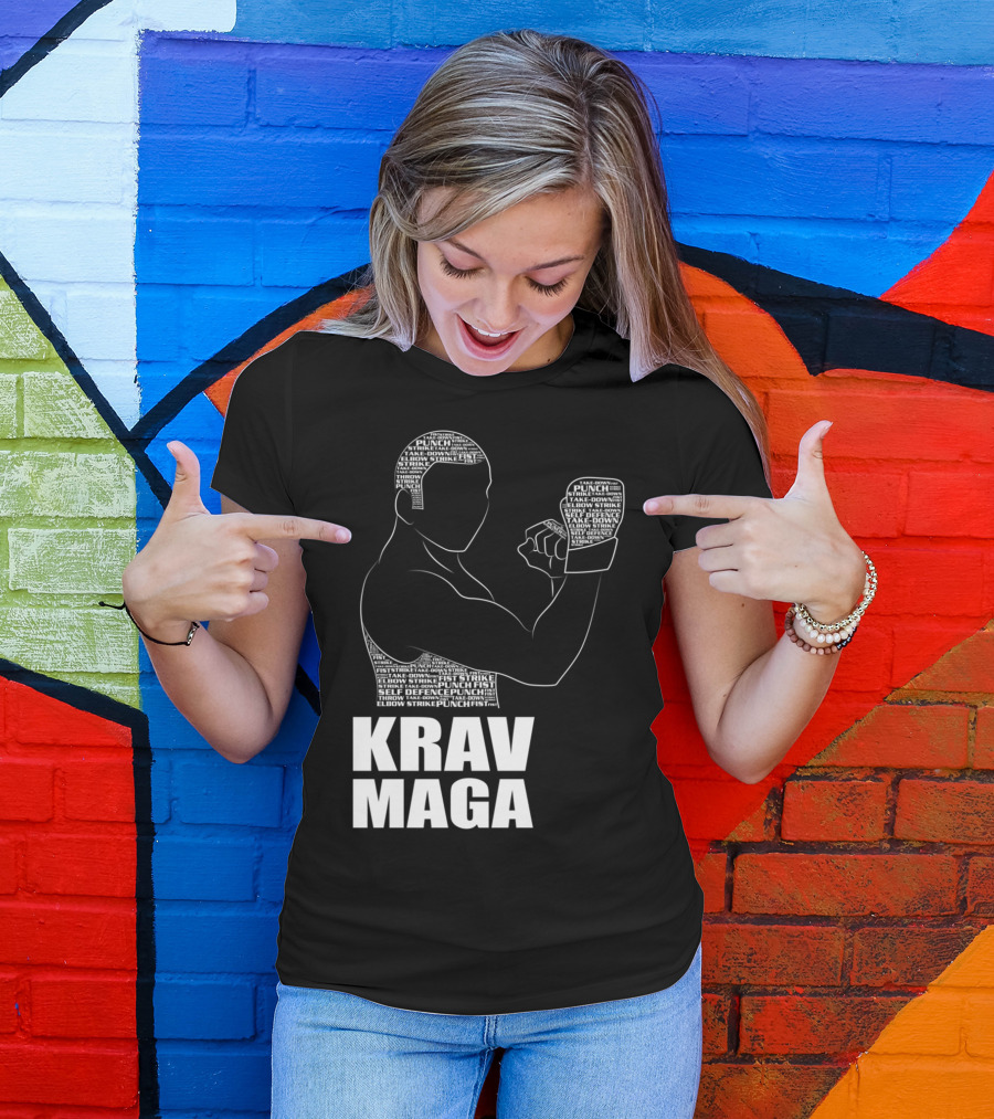 Krav Maga Men Self Defense Instructor Punch Strike Technique T-Shirt