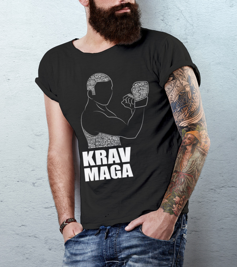 Krav Maga Men Self Defense Instructor Punch Strike Technique T-Shirt