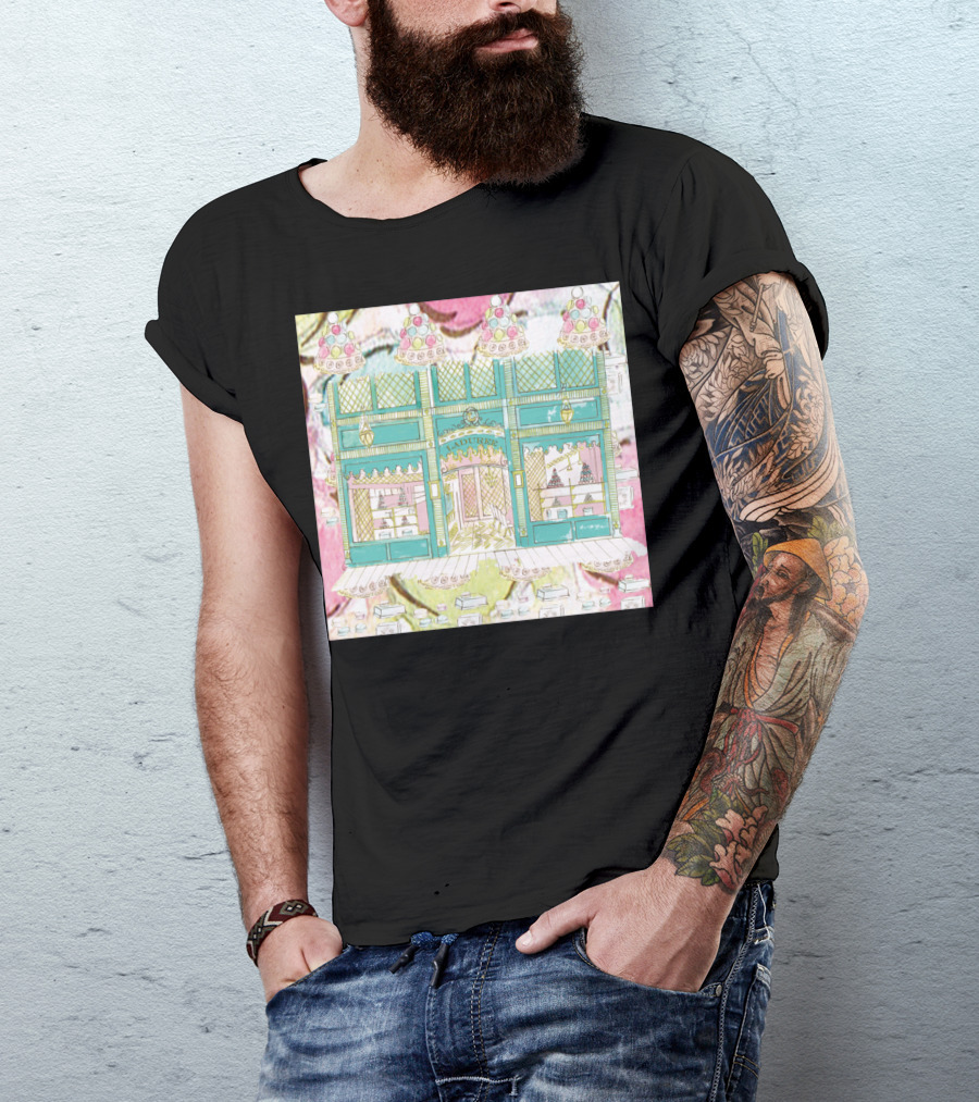 Laduree Shop Window Pastel Colour Macarons French Patisserie Display T-Shirt