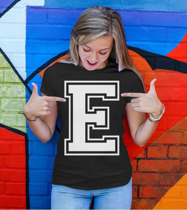 Letter E Initial Old School Group Match T-Shirt