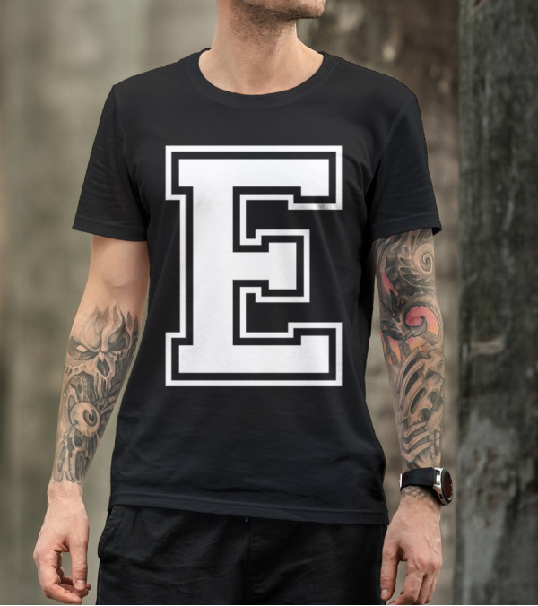 Letter E Initial Old School Group Match T-Shirt