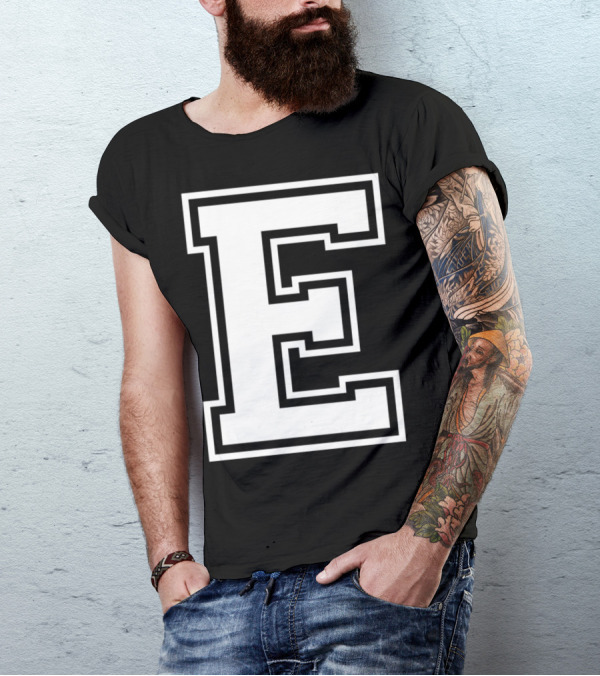 Letter E Initial Old School Group Match T-Shirt