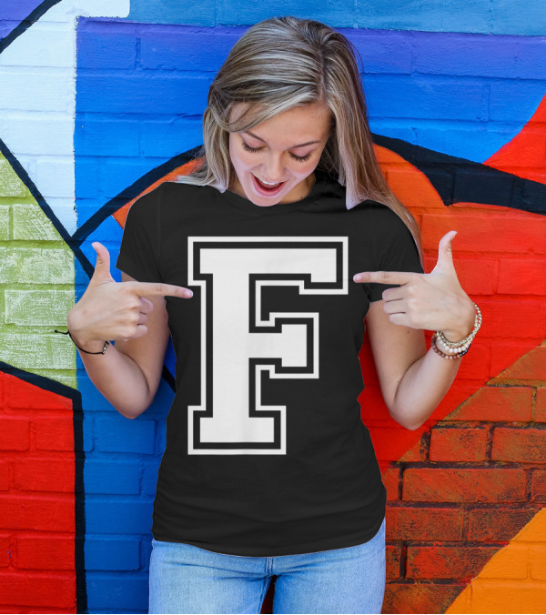 F Letter Name Initial Group Match Old School T-Shirt