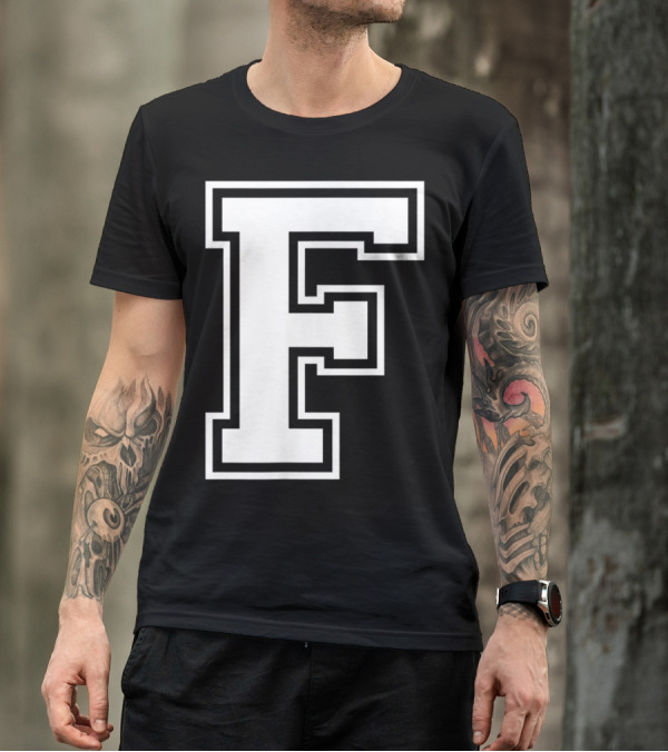 F Letter Name Initial Group Match Old School T-Shirt