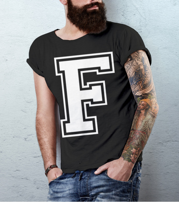 F Letter Name Initial Group Match Old School T-Shirt