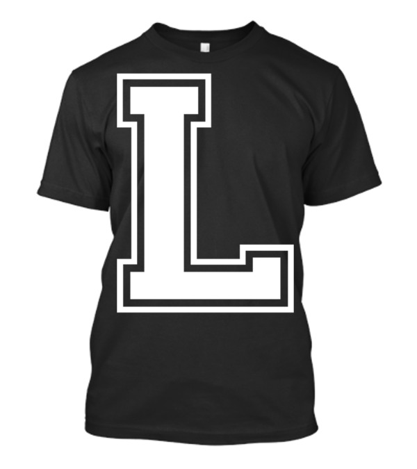Letter L Name Initial Group Match Old School Block T-Shirt
