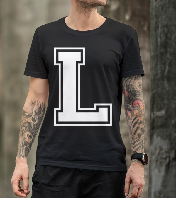 Letter L Name Initial Group Match Old School Block T-Shirt