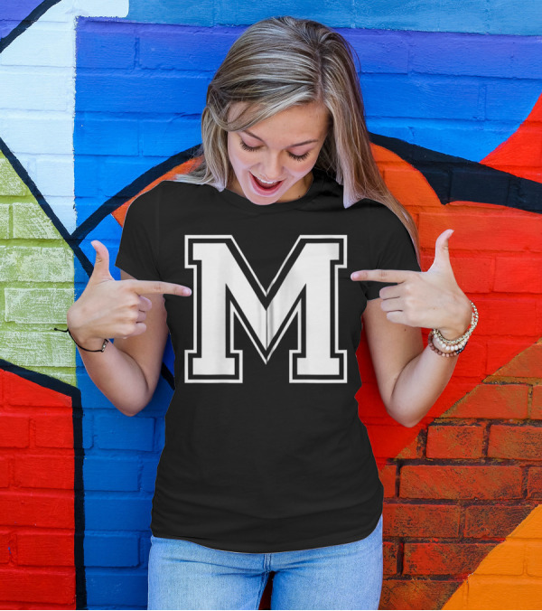 Letter M Initial Old School T-Shirt