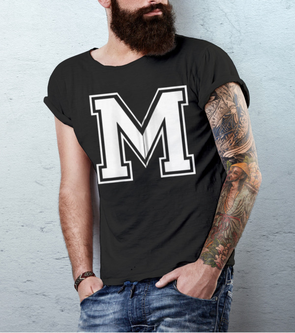 Letter M Initial Old School T-Shirt