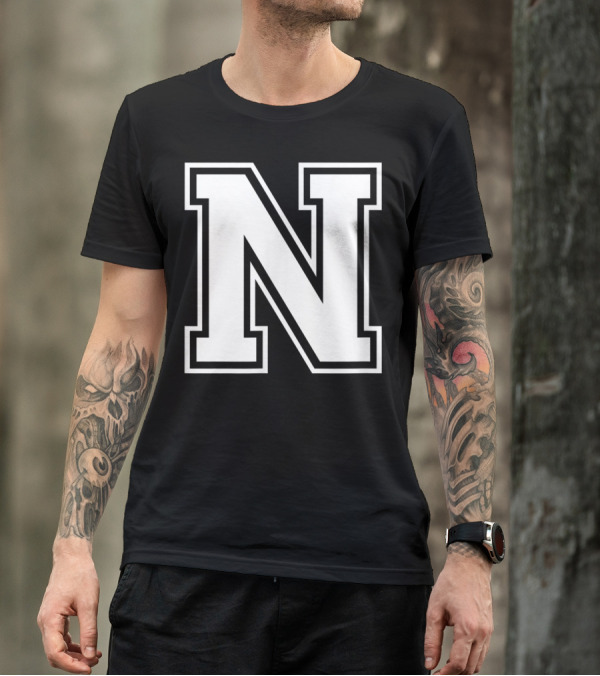 N Letter Initial Old School T-Shirt