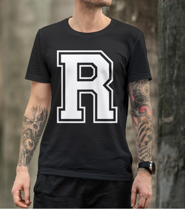 R Name Initial Old School Style Letter T-Shirt