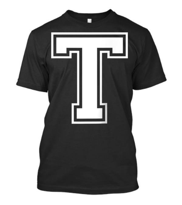 Letter T Initial Old School Bold Monogram T-Shirt