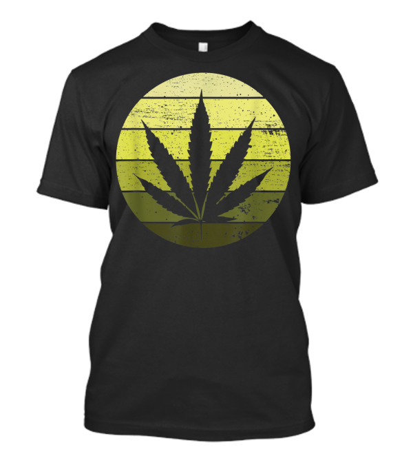 Marijuana Leaf Cannabis THC Weed Green Circle T-Shirt