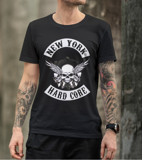 New York Hard Core Skull Wings Nyhc Usa Straight Edge T-Shirt