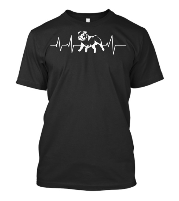 Old English Bulldog Heartbeat Pulse T-Shirt