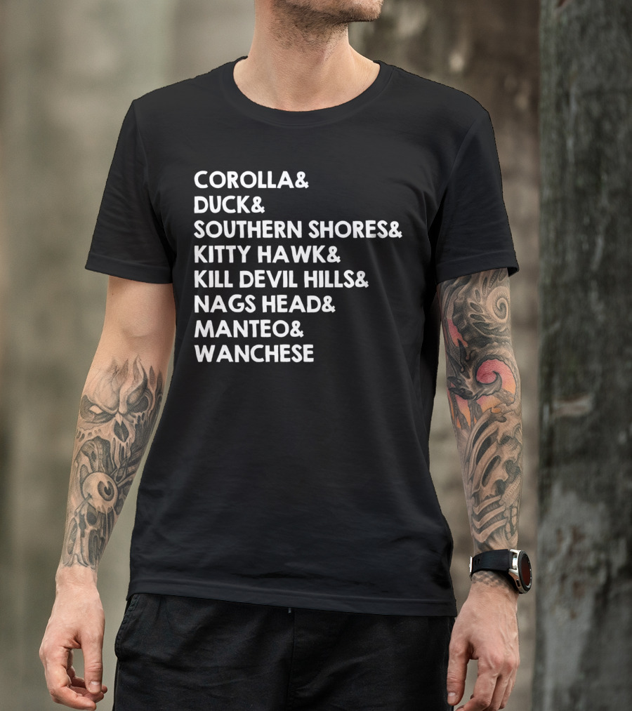 Corolla Duck Southern Shores Kitty Hawk Kill Devil Hills Nags Head Manteo Wanchese Outer Banks Towns Obx Nc North Carolina T-Shirt