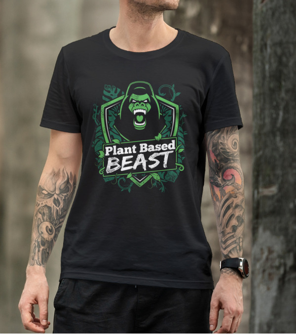 Plant Based Beast Fitness Gorilla Bodybuilding Jungle Strength T-Shirt