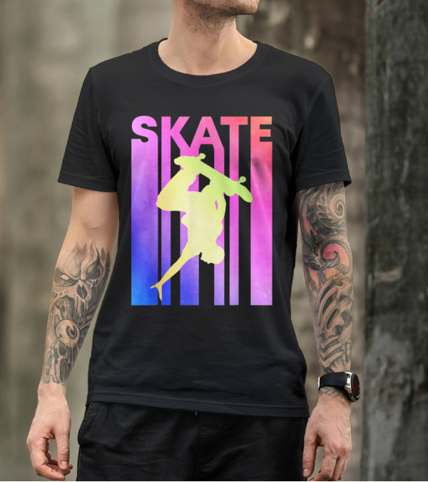 SKATE Retro Skateboard Backflip Vintage T-Shirt