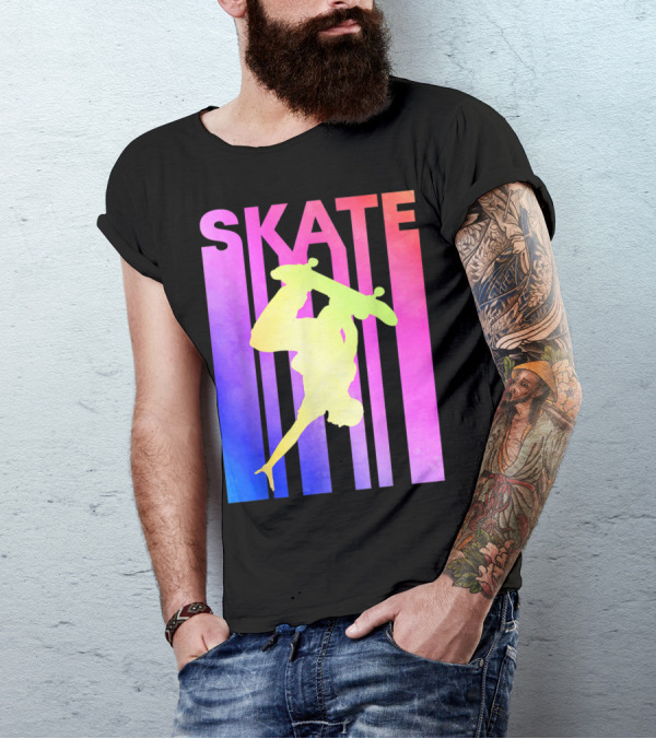 SKATE Retro Skateboard Backflip Vintage T-Shirt