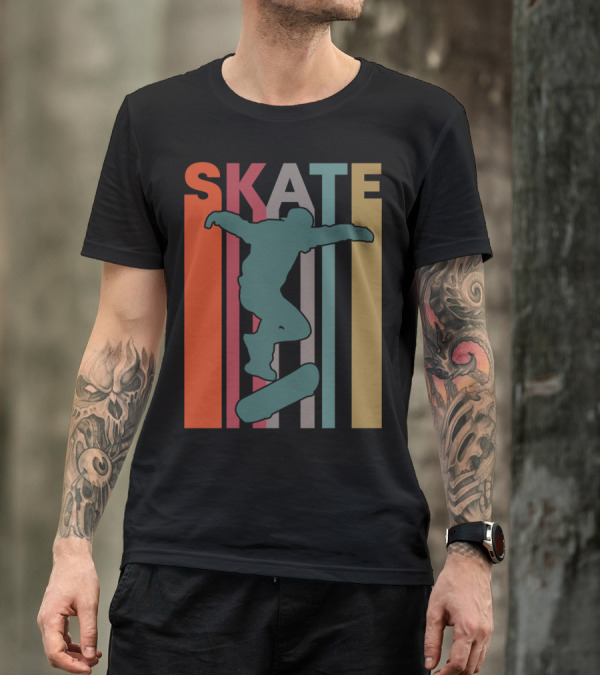Retro Skate Skateboarder Vintage 70S 80S Skateboarding T-Shirt