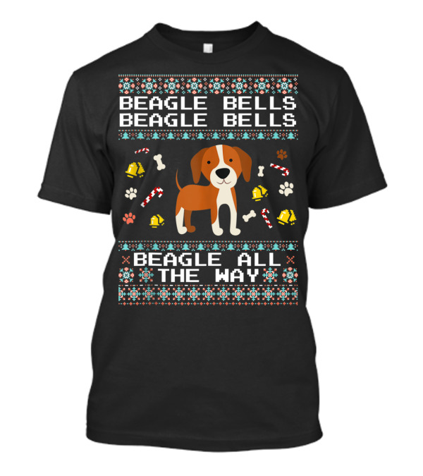 Beagle Bells Beagle All The Way Festive Dog T-Shirt