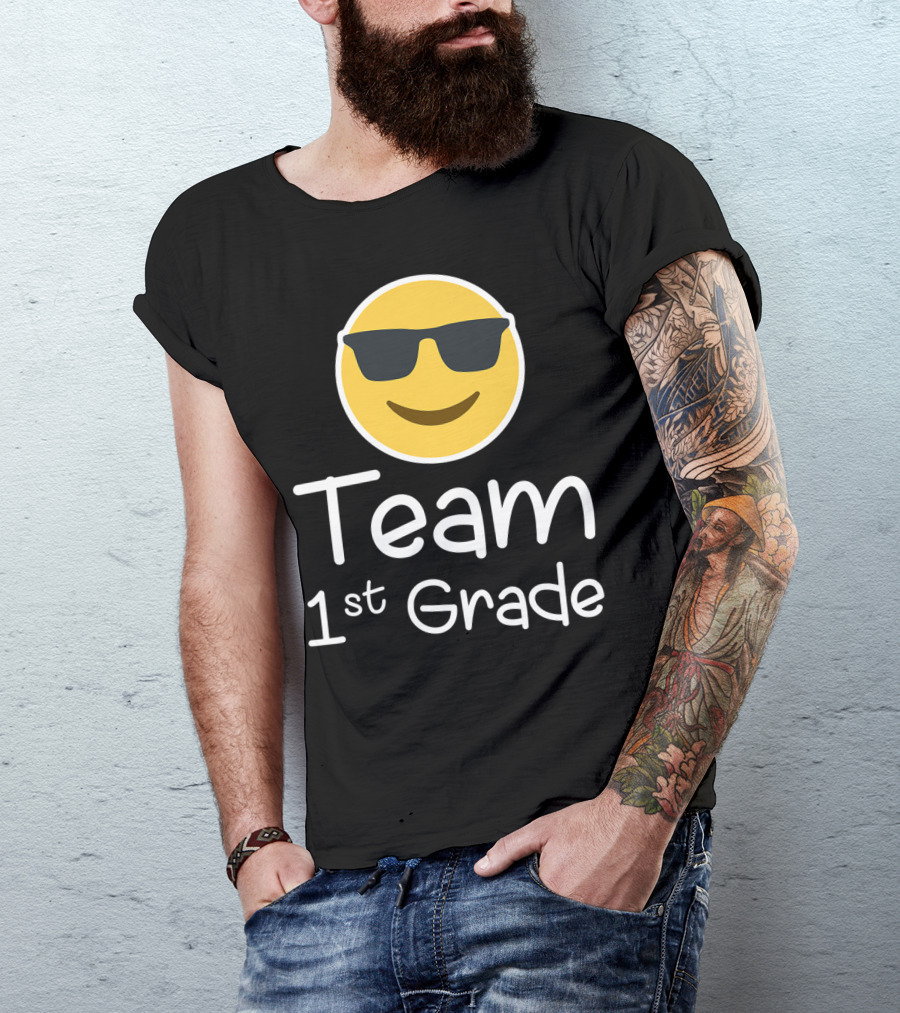 First Grade Emoji Team Teacher Lover T-Shirt