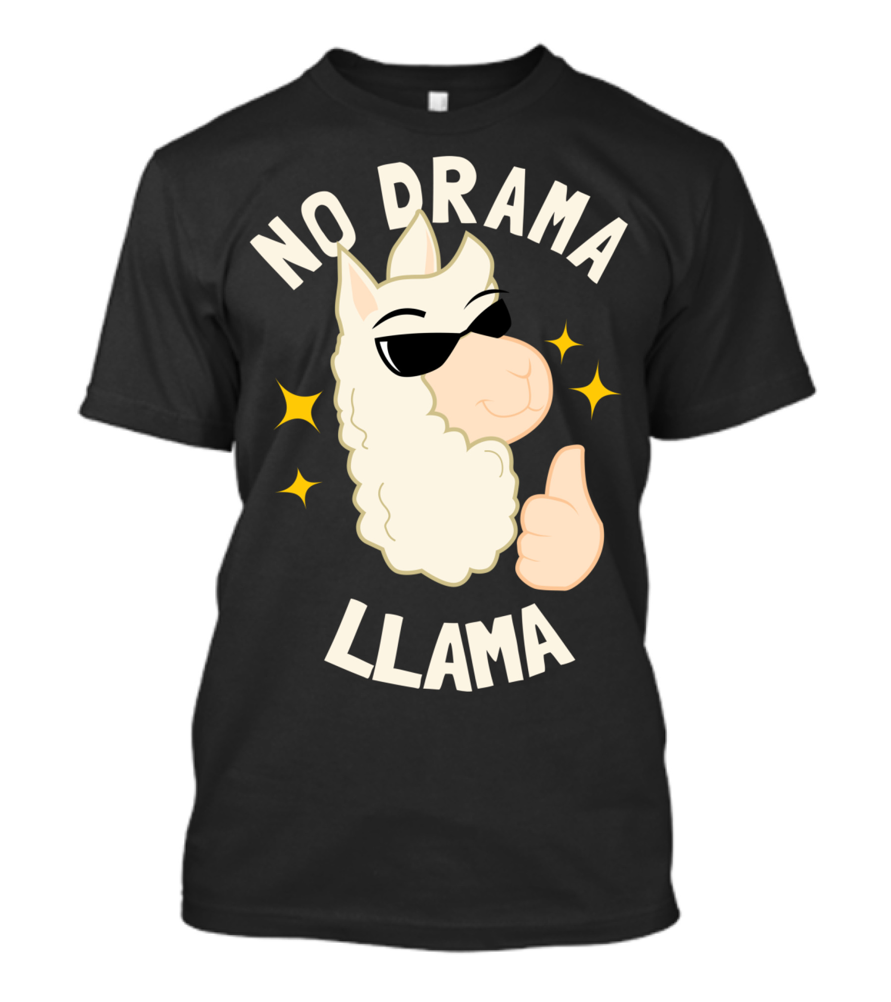 No Drama Llama Thumbs Up Sunglasses Llama T-Shirt