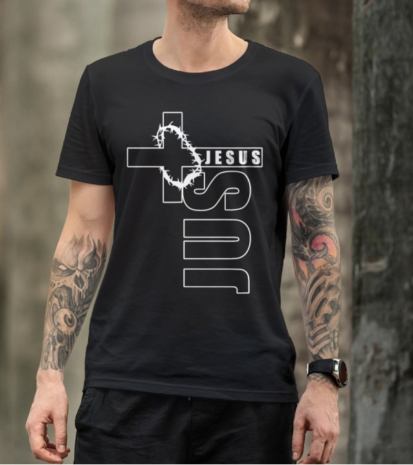 Just Jesus Crown Of Thorns Cross T-Shirt